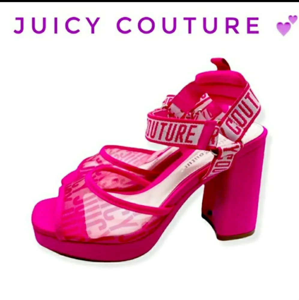 Juicy Couture hot pink platform heel size 9 EUC